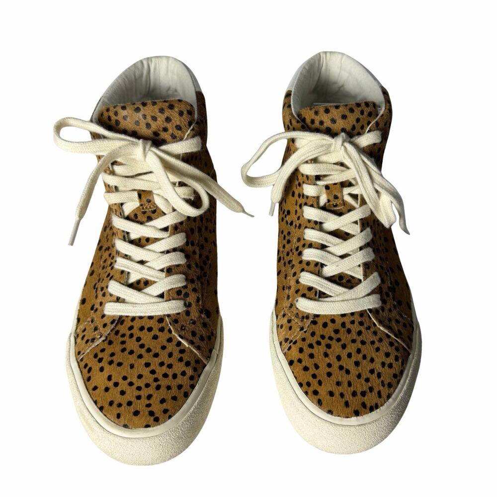 Madewell Sidewalk Spot Dot Genuine Calf Hair High Top Sneakers Shoes Womens 7M